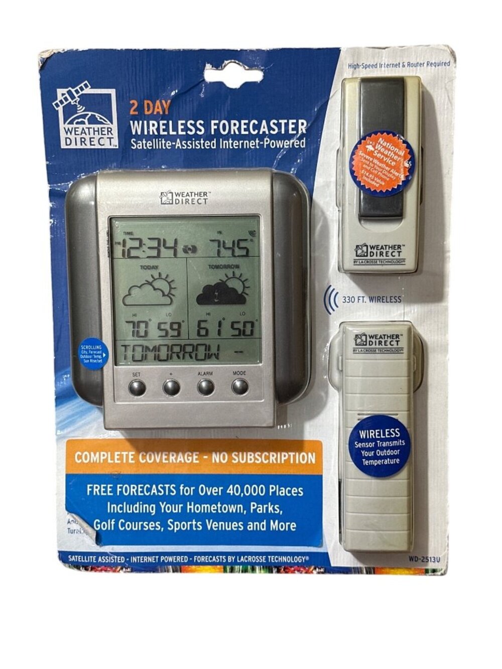 La Crosse Technology Weather Direct Model WD-2513U 2-Day Wireless Forecaster